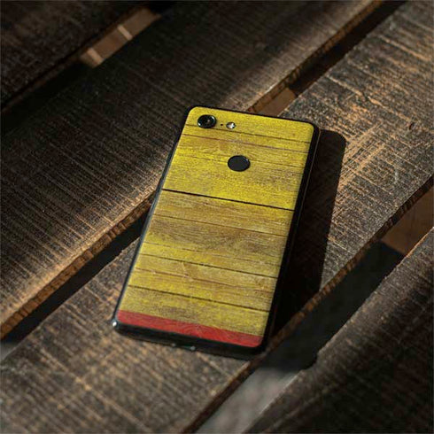 Spain Flag Dark Wood Google Pixel 3 XL Skin
